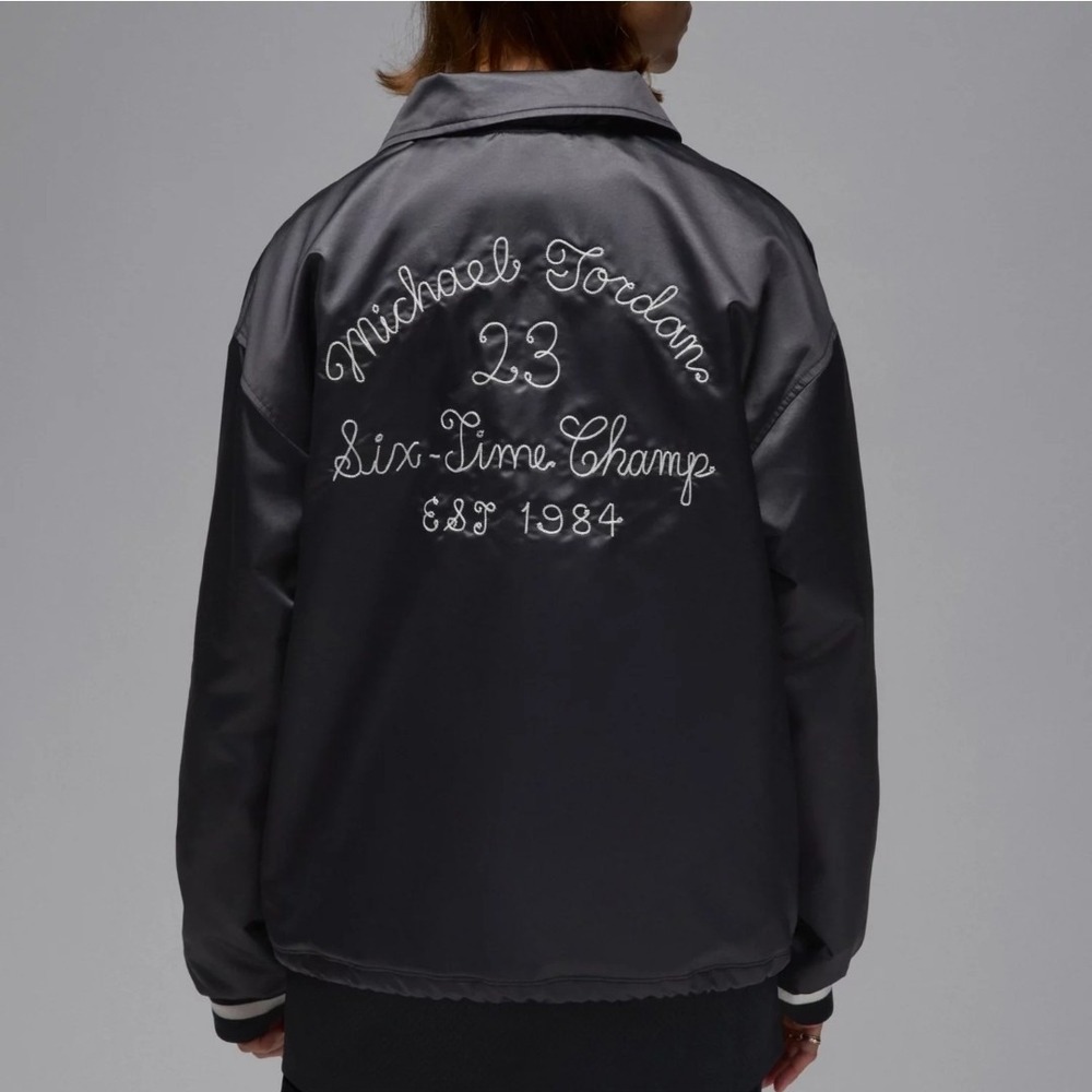 Nike WMNS Jordan Coach Jacket Black Sail HJ0087-010 Jumpman Flight Club Union M